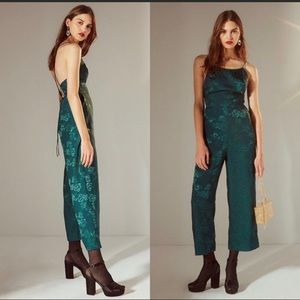 UO Lily Jacquard Lace-Up Jumpsuit